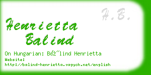 henrietta balind business card